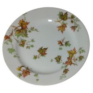Haviland Limoges Plate Bread and Butter Autumn‎ Maple Leaf Smooth Rim Antique